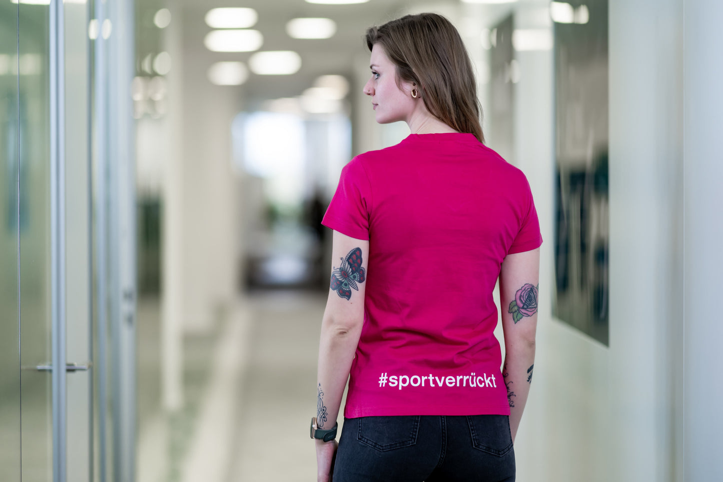 #sportverrückt Damen T-shirt Magenta Pink